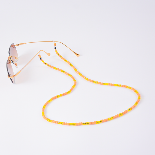 Colar Miçangas Laranja e Amarelo