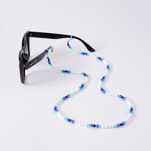 Colar Pérolas Coral Branco Azul e Verde