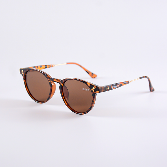 Óculos de Sol Unisex Redondo Lunar Safari Marrom
