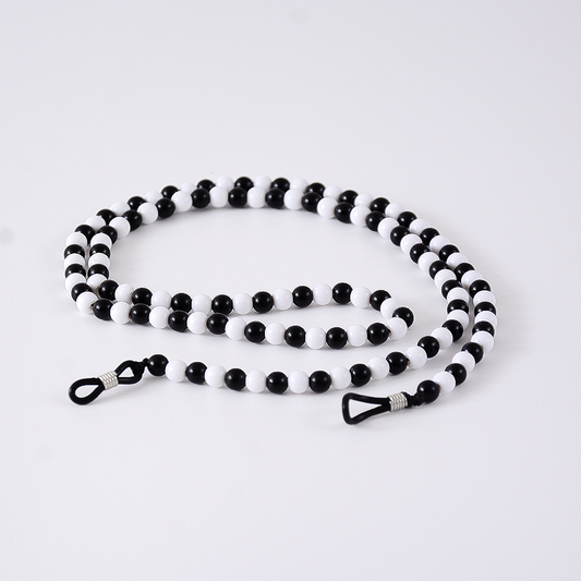 Colar Pérolas Coral Preto e Branco