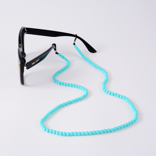 Colar De Óculos Miçangas Azul Fluorescente