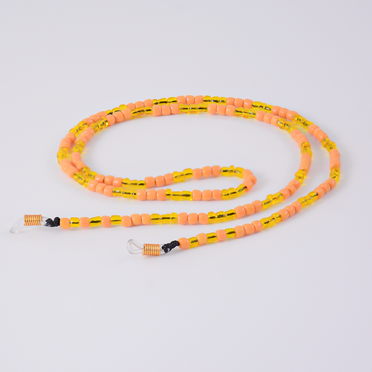 Colar Miçangas Laranja e Amarelo